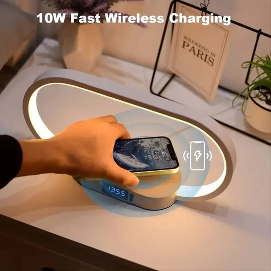 Multifunction Wireless Charger Pad Stand Clock LED Desk