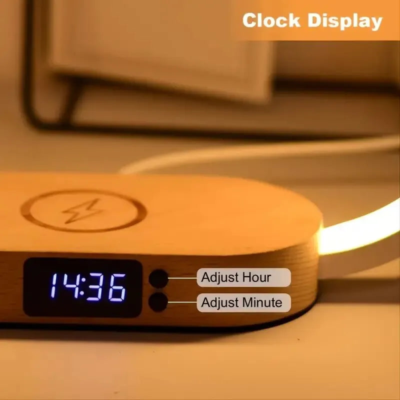 Multifunction Wireless Charger Pad Stand Clock LED Desk